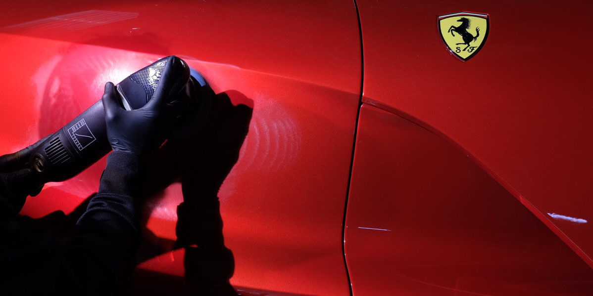 Paint Correction on red Ferrari